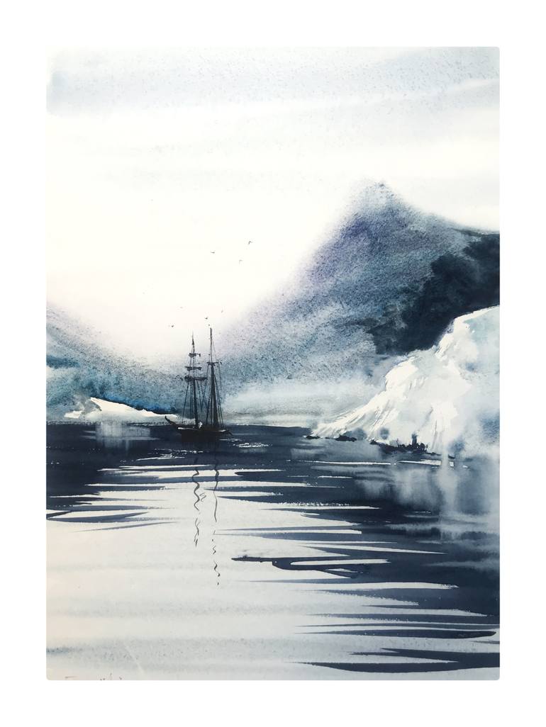 Original Expressionism Ship Painting by Eugenia Gorbacheva