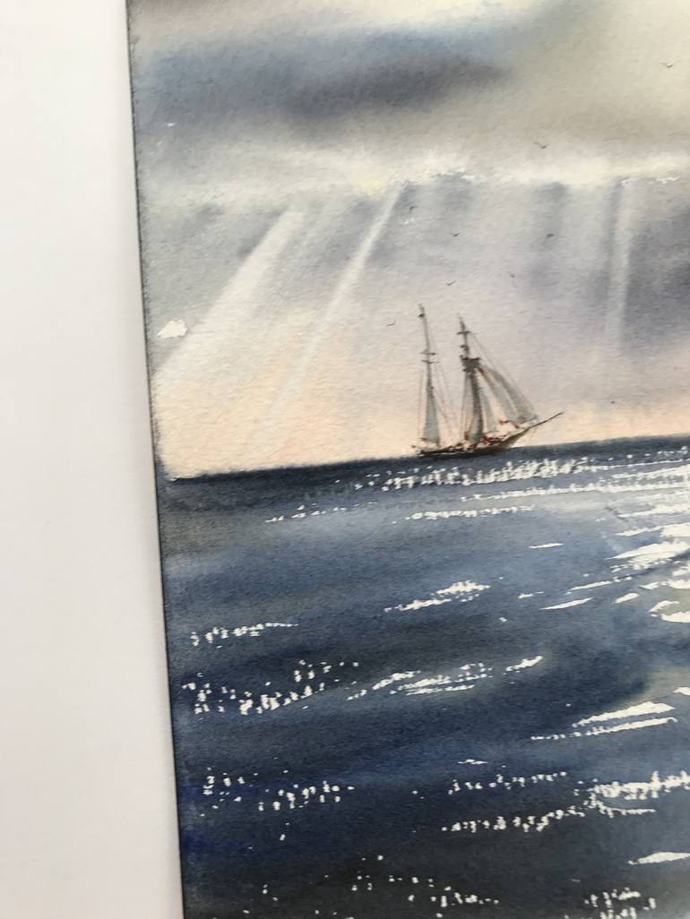 Original Documentary Ship Painting by Eugenia Gorbacheva
