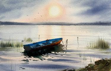 Print of Fine Art Boat Paintings by Eugenia Gorbacheva