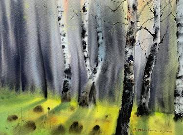 Original Illustration Tree Paintings by Eugenia Gorbacheva