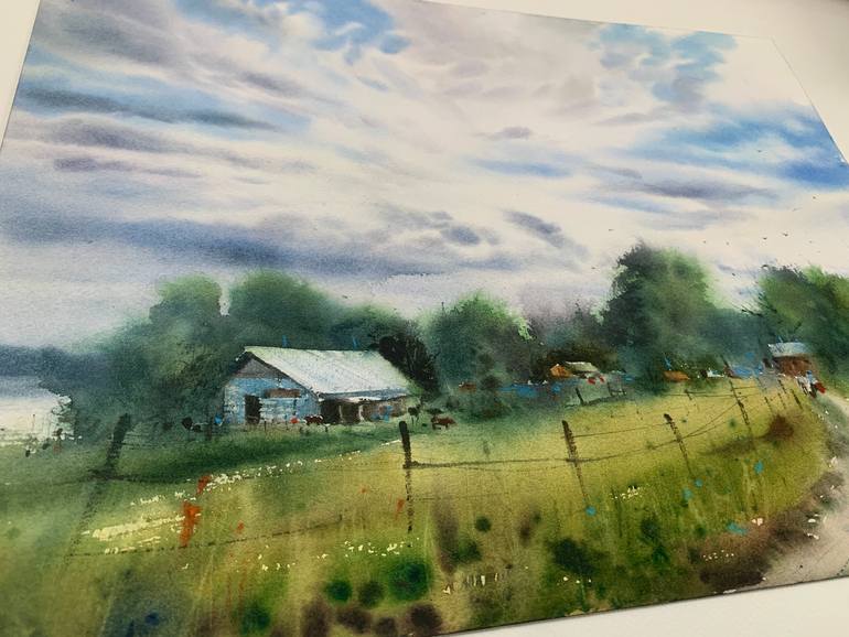 Original Expressionism Landscape Painting by Eugenia Gorbacheva