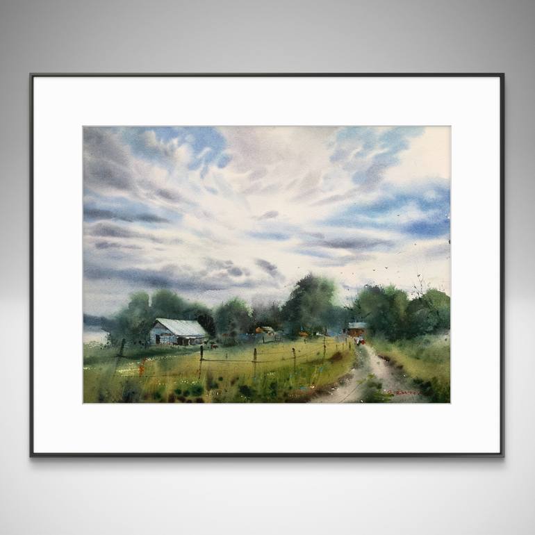 Original Expressionism Landscape Painting by Eugenia Gorbacheva