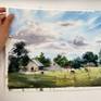 Nature every time gives new ideas and inspiration for creativity. It's worth simply looking around and ideas for creativity will come their own.

Morning on the Farm #2
Original watercolor painting

Medium: Watercolour on Paper Saunders Waterford Rough 300g
One of a kind artwork
Size: 38 x 28 cm (unframed) / 36 x 26 cm (actual image size) / 15 x 11 in
Signed on the front
Style: Impressionistic
Subject: landscape and nature
2020
Certificate of Authenticity is included
Unframed