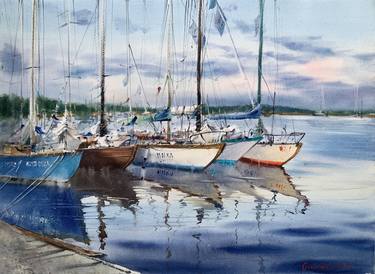 Print of Expressionism Yacht Paintings by Eugenia Gorbacheva