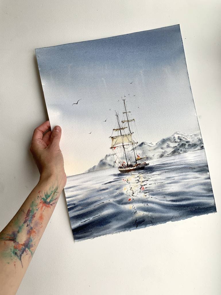 Original Ship Painting by Eugenia Gorbacheva