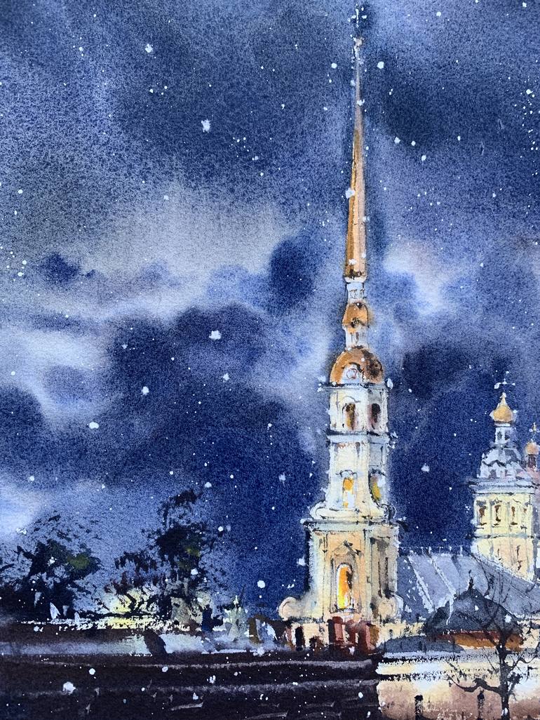 Original Expressionism Architecture Painting by Eugenia Gorbacheva