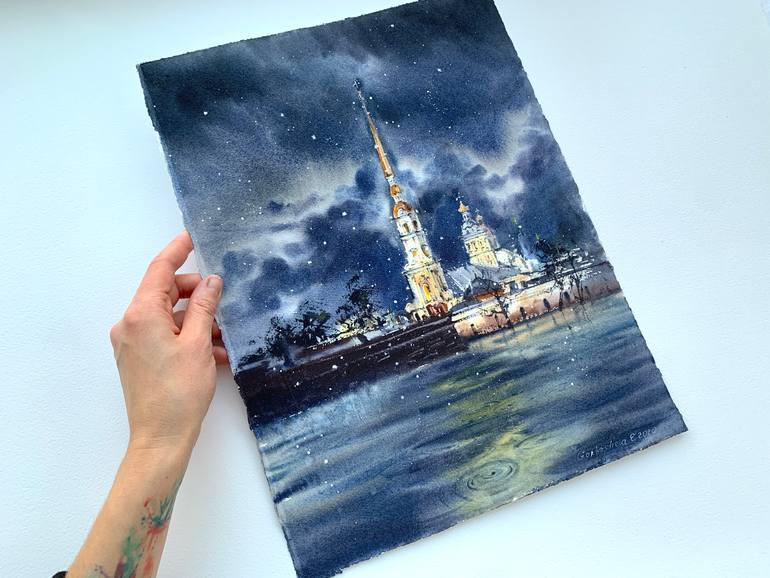 Original Expressionism Architecture Painting by Eugenia Gorbacheva