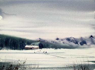 Winter fishing on the lake thumb