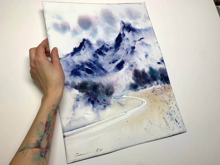 Original Expressionism Landscape Painting by Eugenia Gorbacheva