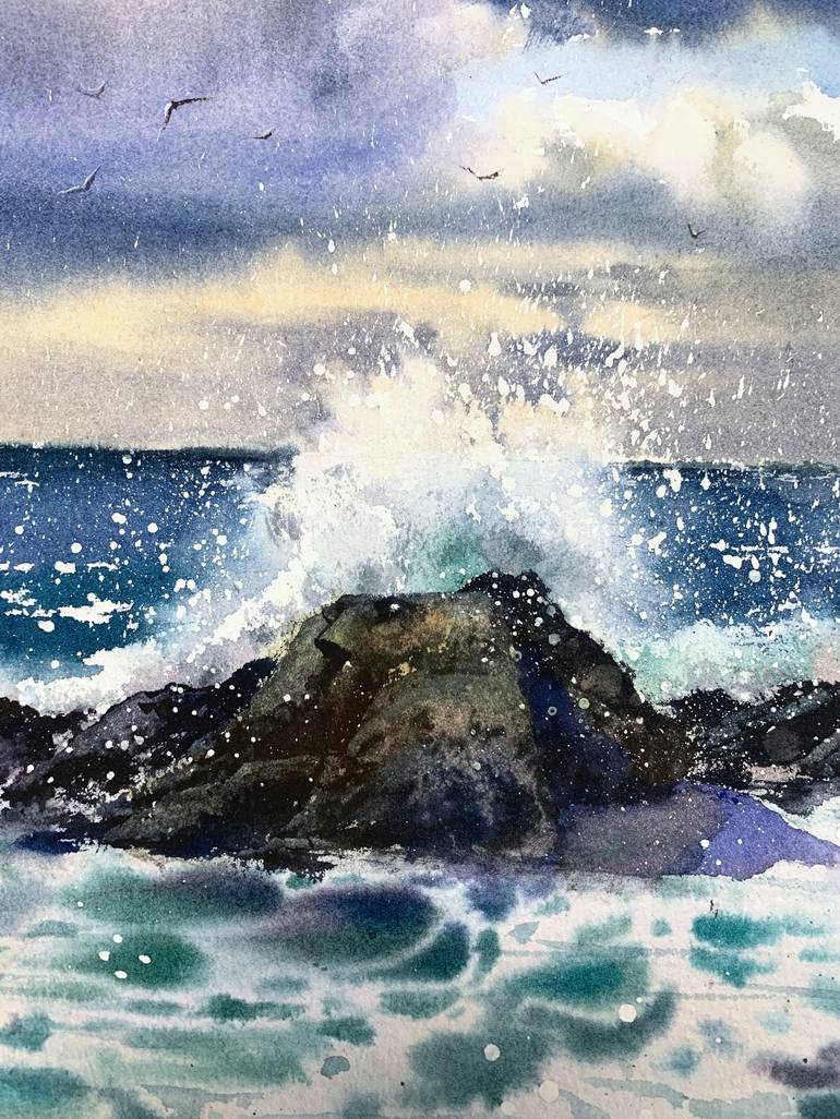 Original Seascape Painting by Eugenia Gorbacheva