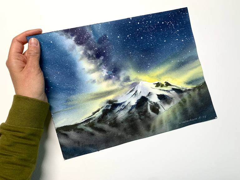 Original Documentary Outer Space Painting by Eugenia Gorbacheva