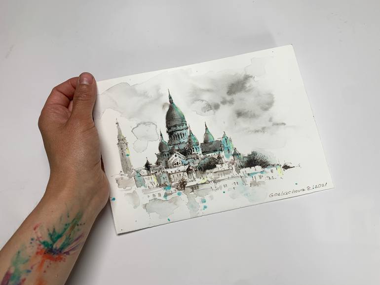 Original Expressionism Architecture Painting by Eugenia Gorbacheva