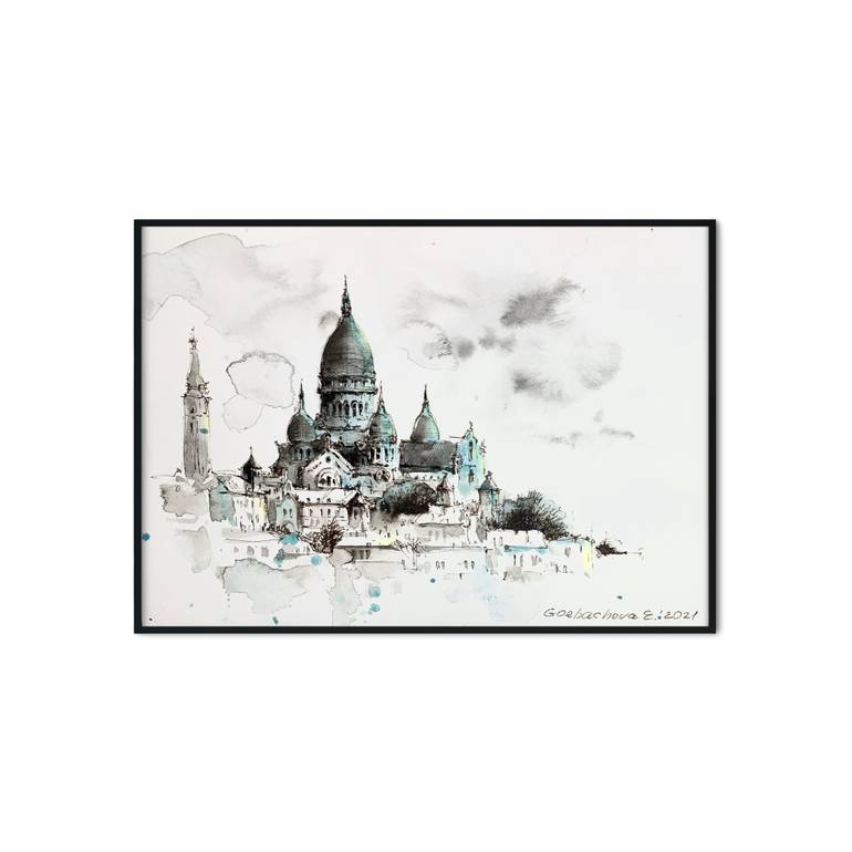 Original Expressionism Architecture Painting by Eugenia Gorbacheva