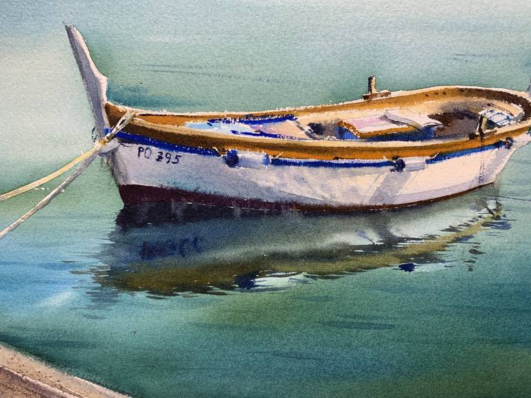 Original Boat Painting by Eugenia Gorbacheva