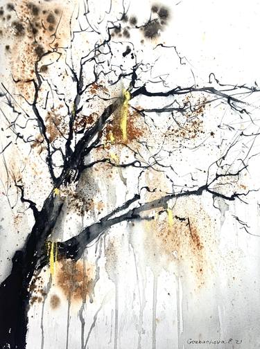 Print of Abstract Expressionism Tree Paintings by Eugenia Gorbacheva