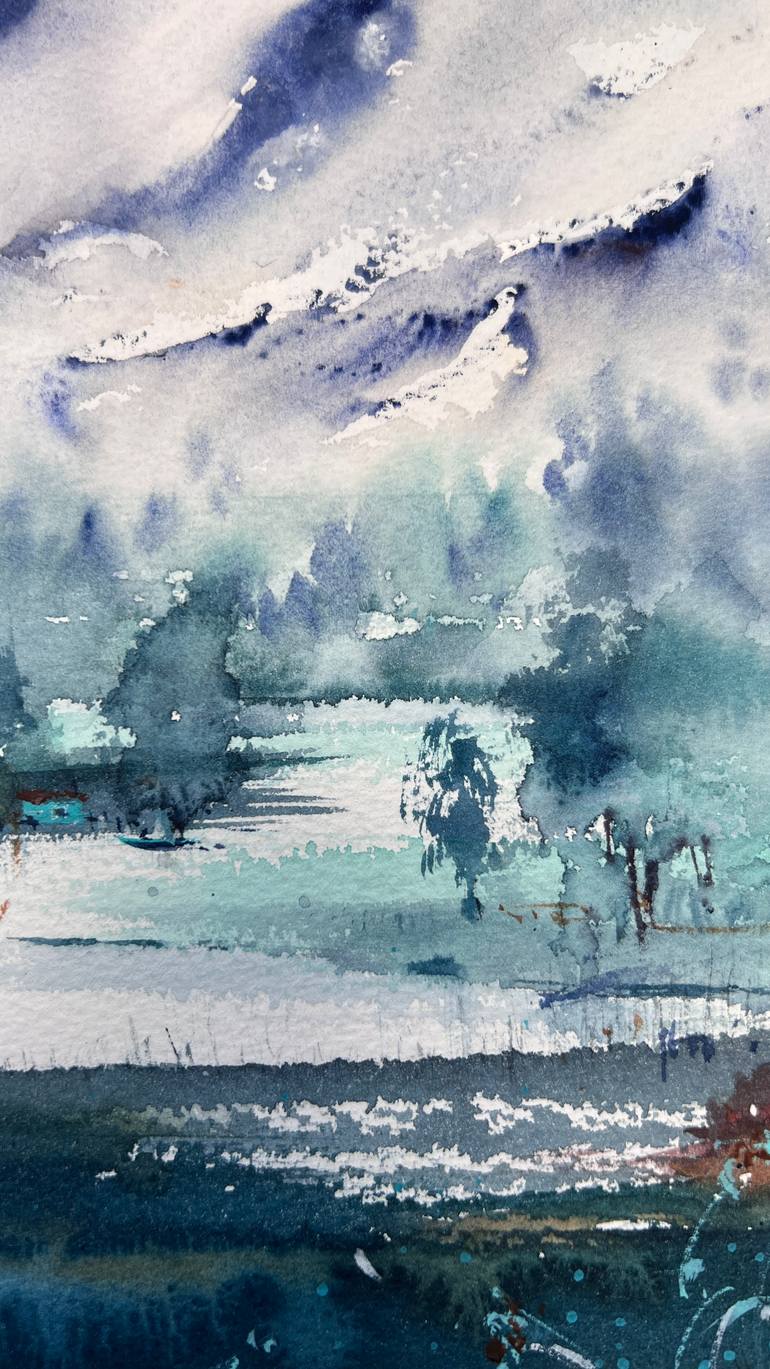 Original Expressionism Landscape Painting by Eugenia Gorbacheva