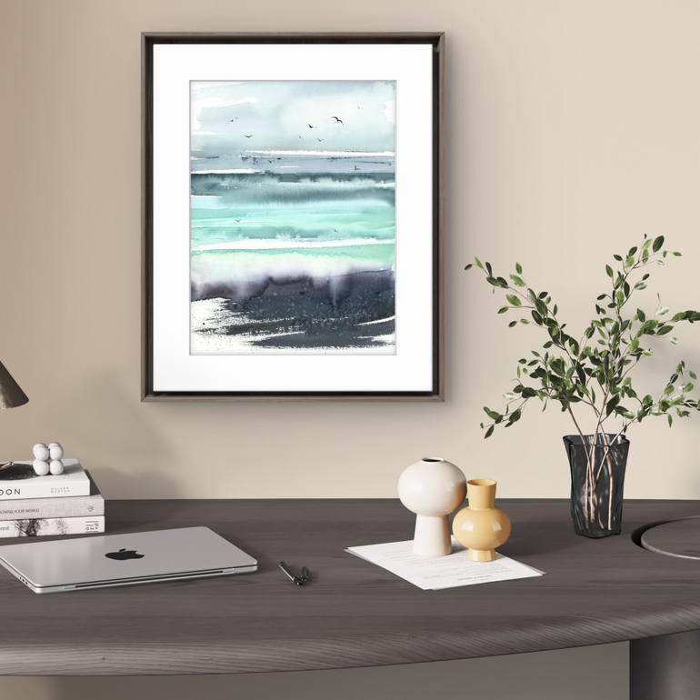 Original Abstract Expressionism Seascape Painting by Eugenia Gorbacheva