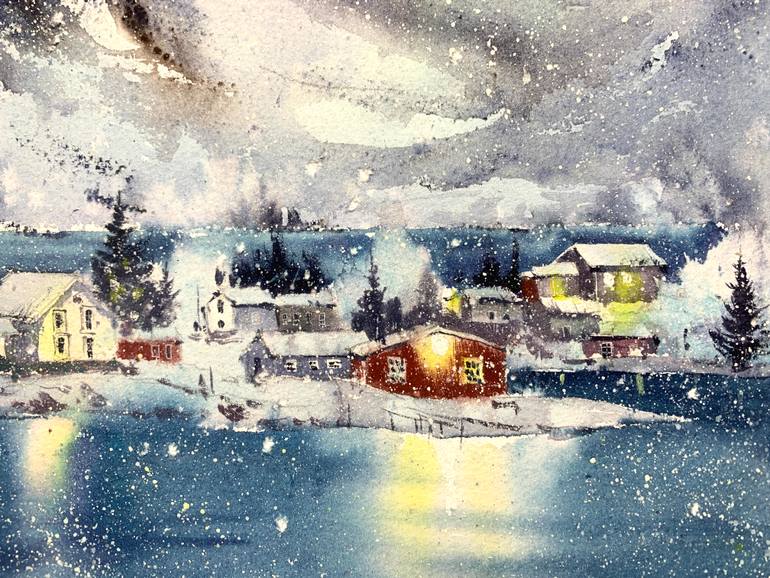 Original Expressionism Landscape Painting by Eugenia Gorbacheva