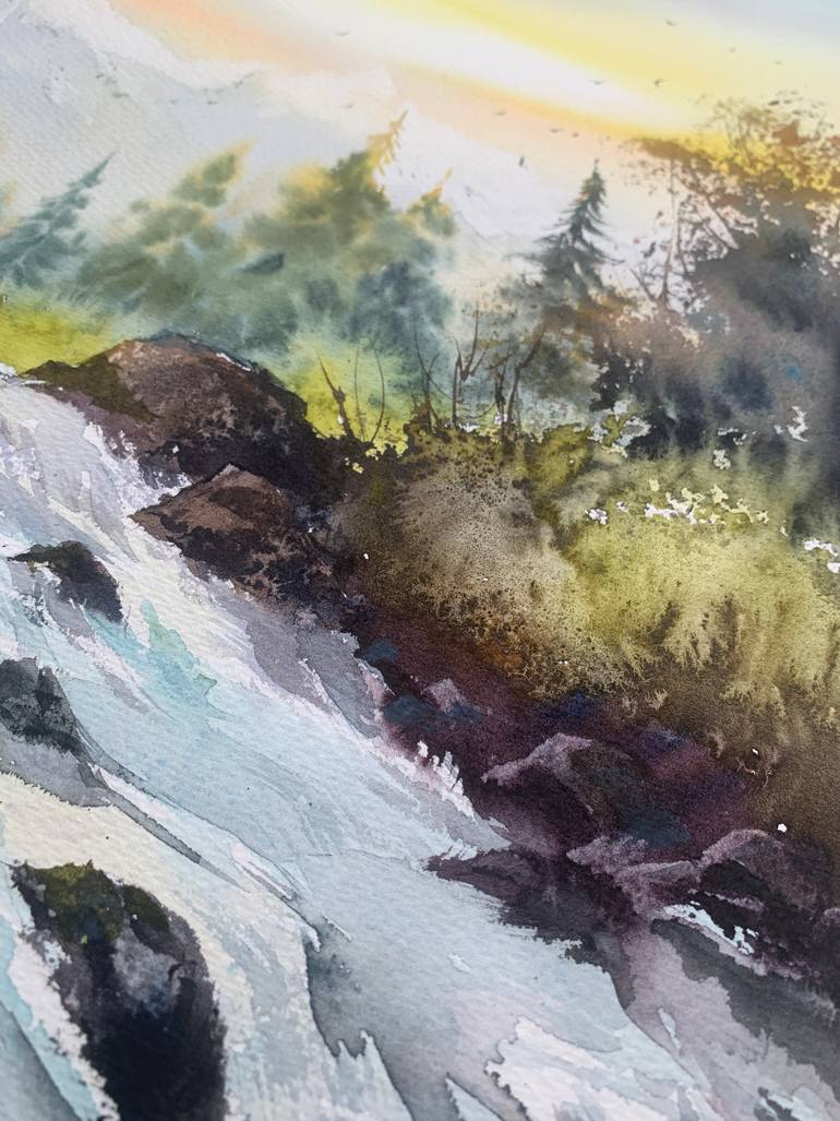 Original Expressionism Landscape Painting by Eugenia Gorbacheva