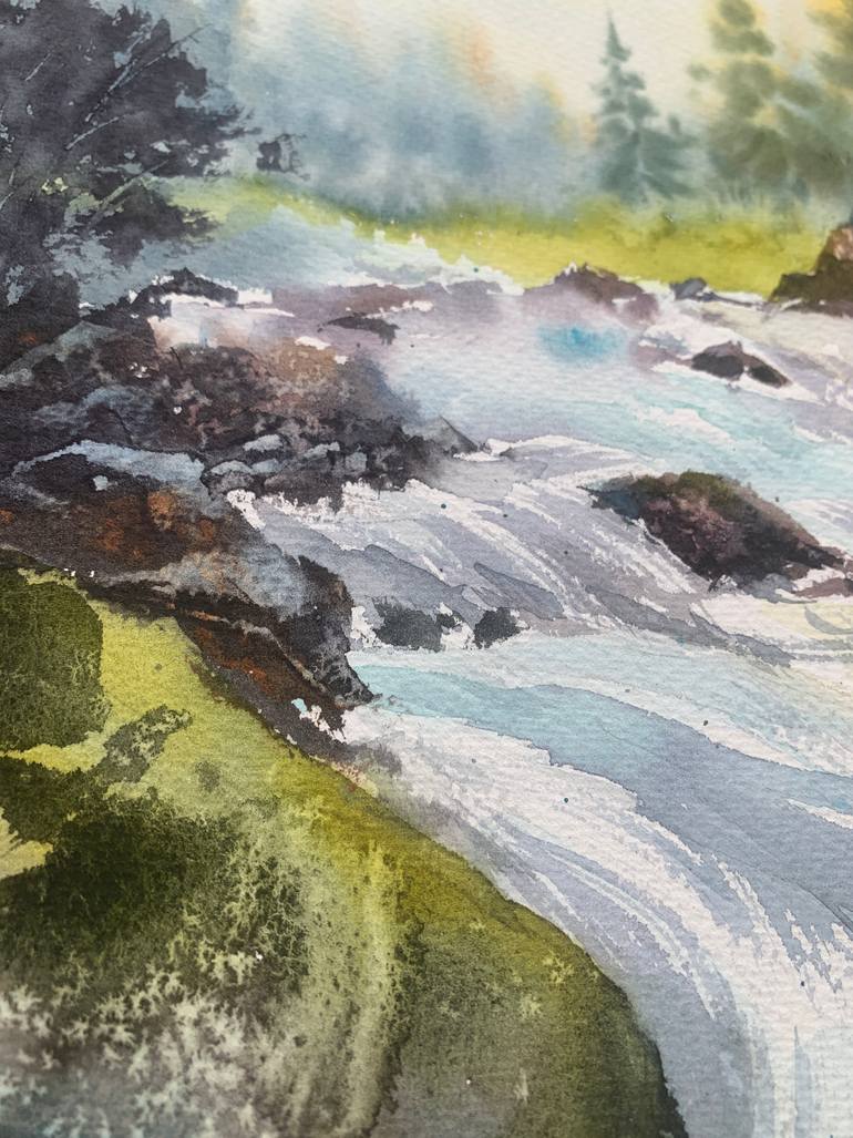 Original Expressionism Landscape Painting by Eugenia Gorbacheva