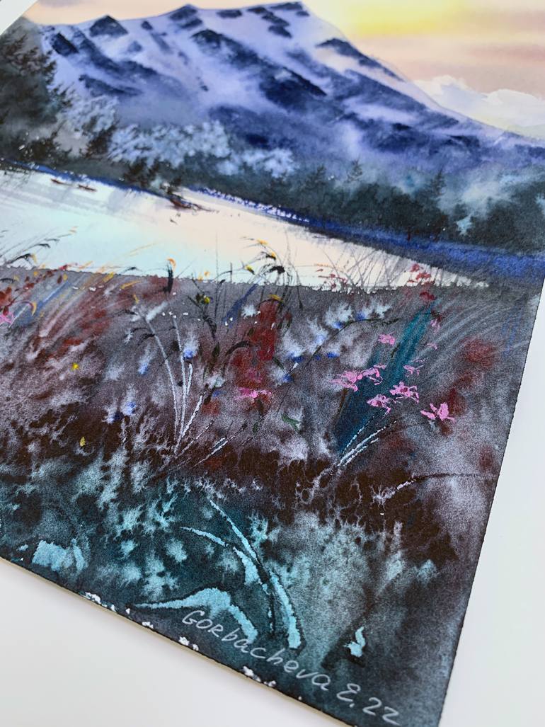 Original Expressionism Landscape Painting by Eugenia Gorbacheva