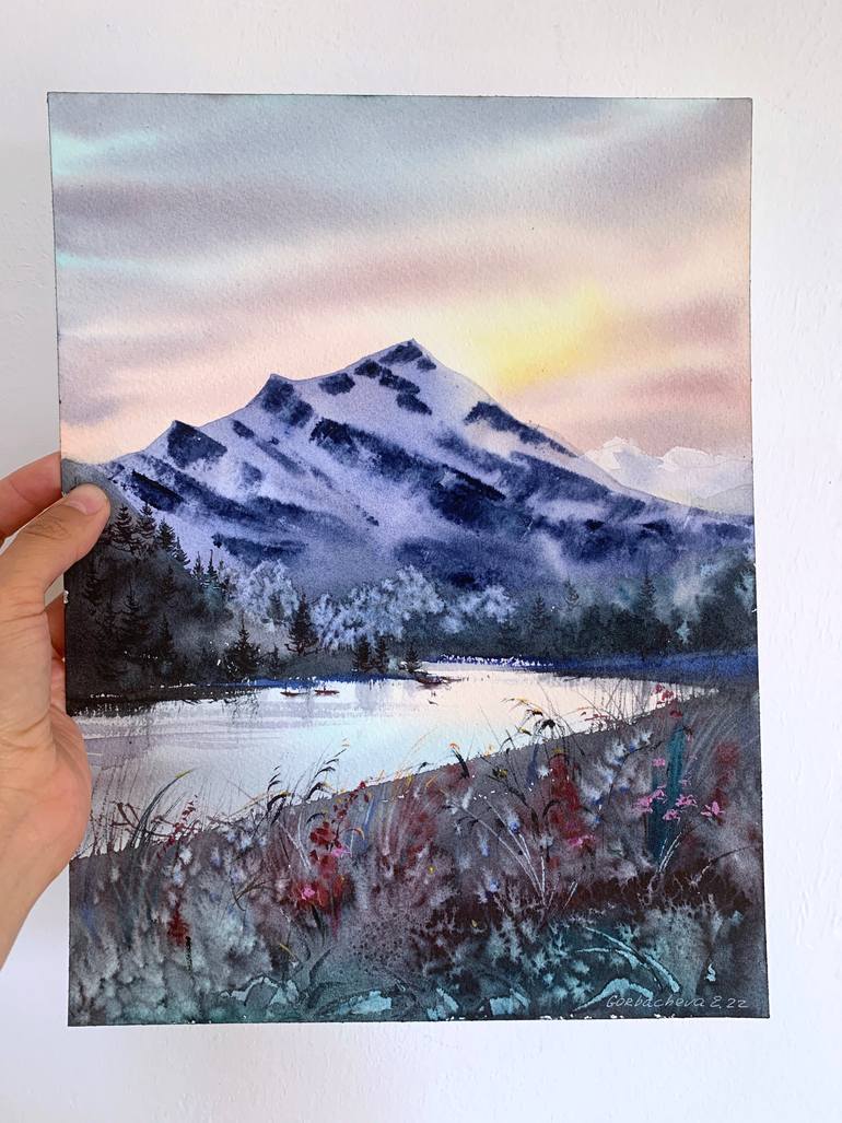 Original Expressionism Landscape Painting by Eugenia Gorbacheva