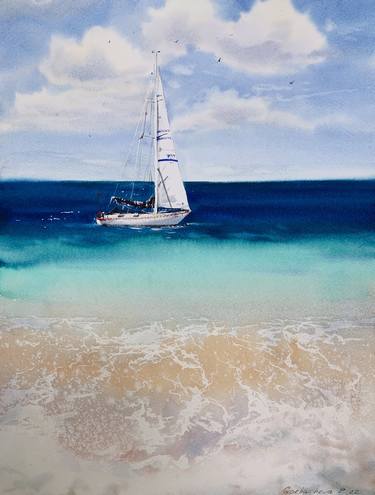 Print of Expressionism Yacht Paintings by Eugenia Gorbacheva