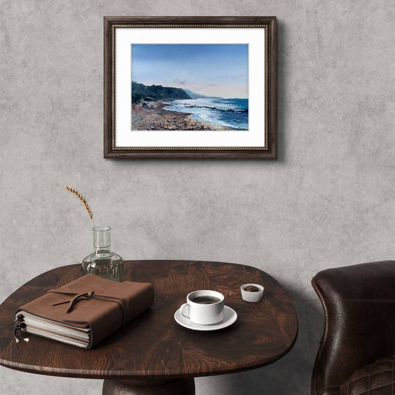 Original Expressionism Beach Painting by Eugenia Gorbacheva