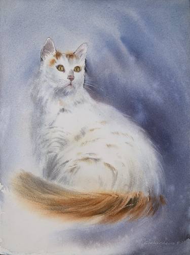 Print of Cats Paintings by Eugenia Gorbacheva