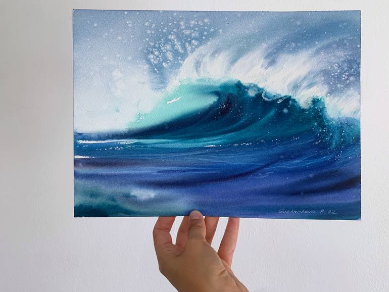 Original Expressionism Seascape Painting by Eugenia Gorbacheva