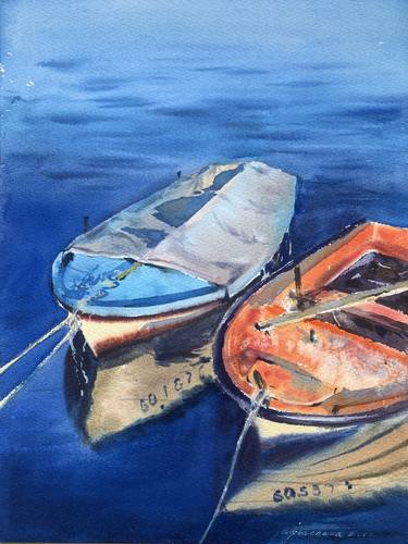 Original Boat Paintings by Eugenia Gorbacheva