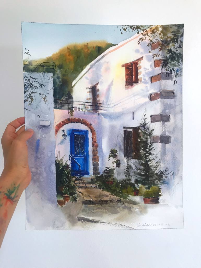 Original Expressionism Architecture Painting by Eugenia Gorbacheva