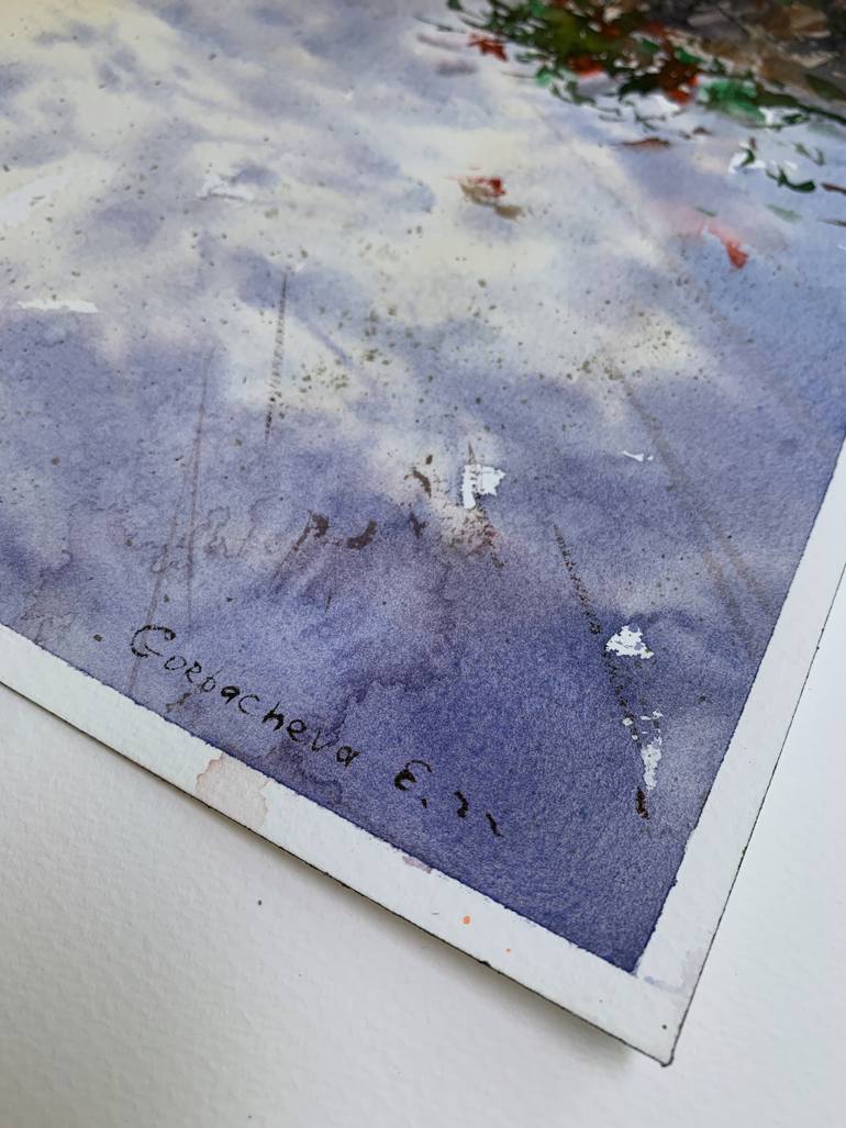 Original Expressionism Architecture Painting by Eugenia Gorbacheva