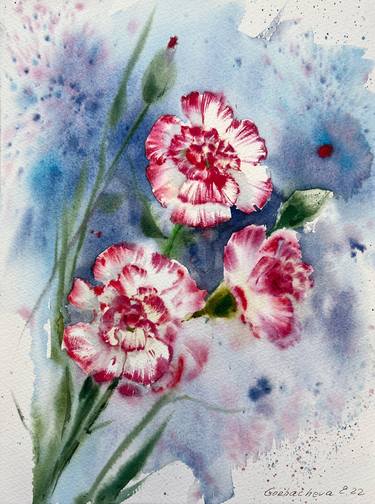 Print of Expressionism Floral Paintings by Eugenia Gorbacheva