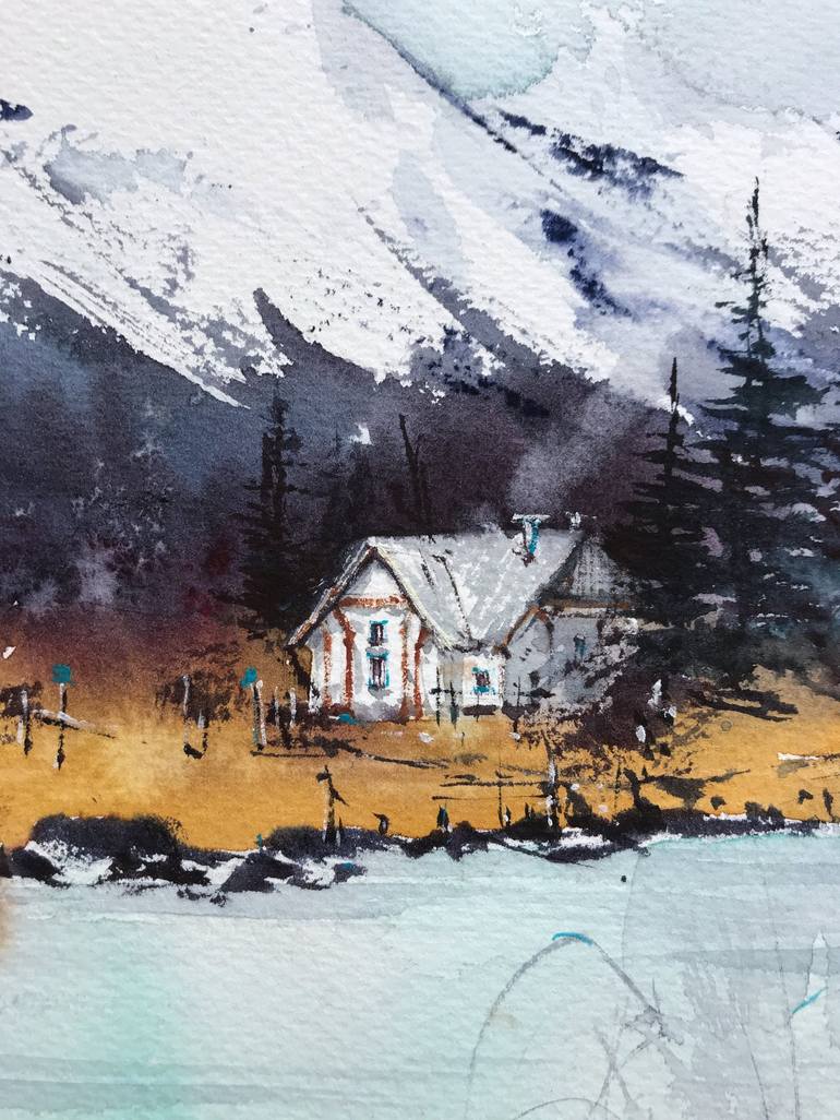 Original Minimalism Landscape Painting by Eugenia Gorbacheva