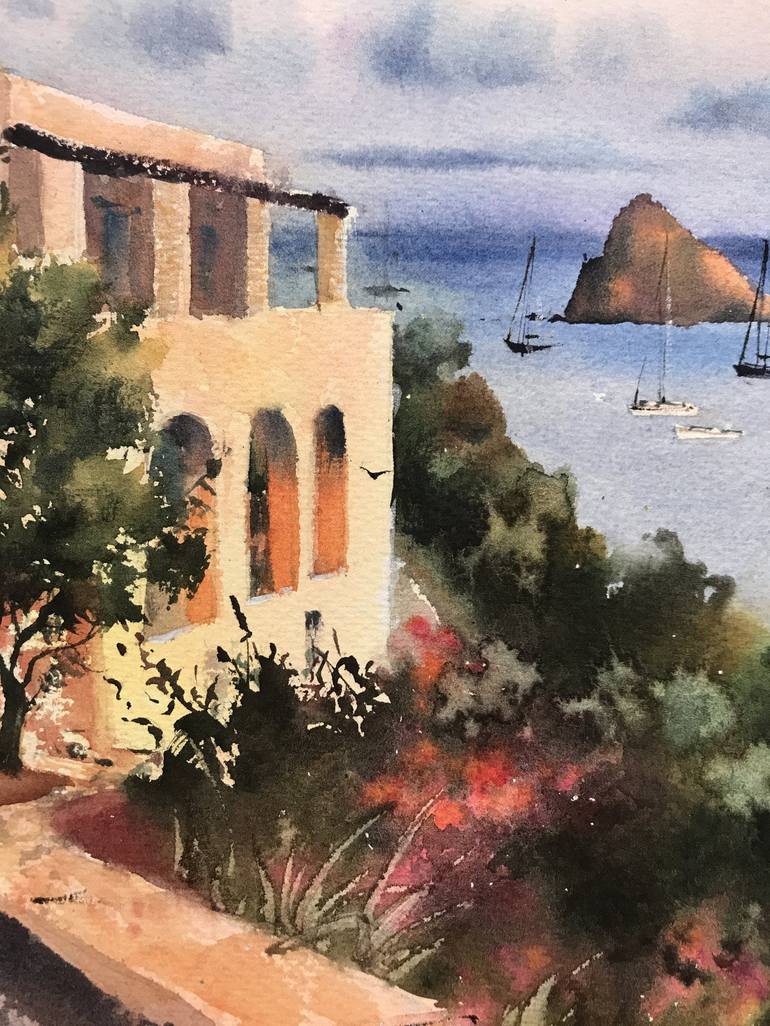 Original Expressionism Cities Painting by Eugenia Gorbacheva