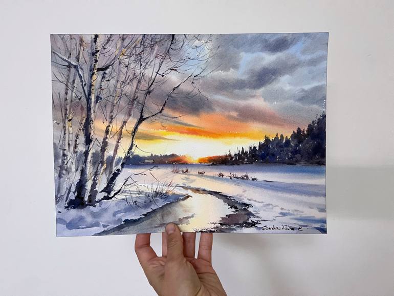 Original Expressionism Landscape Painting by Eugenia Gorbacheva