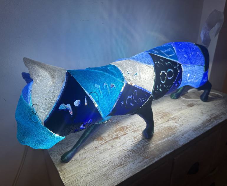 Original Abstract Expressionism Animal Installation by Lf Tha Blue Cat