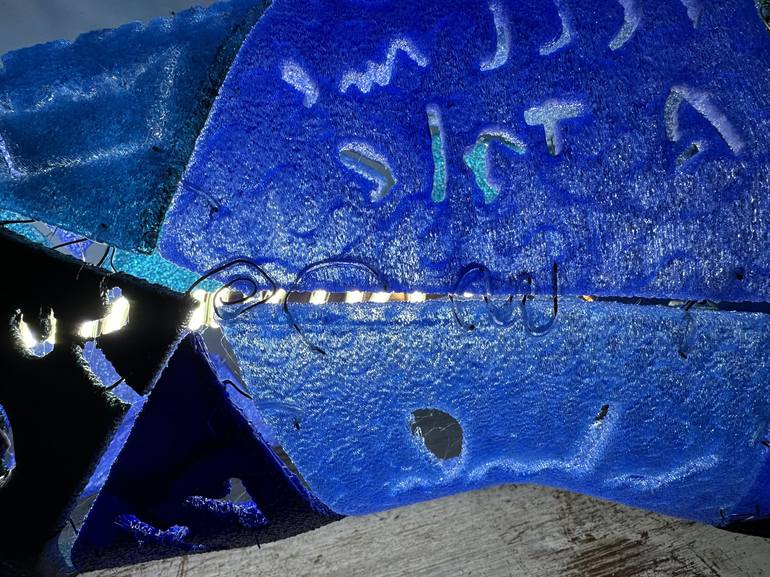 Original Abstract Expressionism Animal Installation by Lf Tha Blue Cat