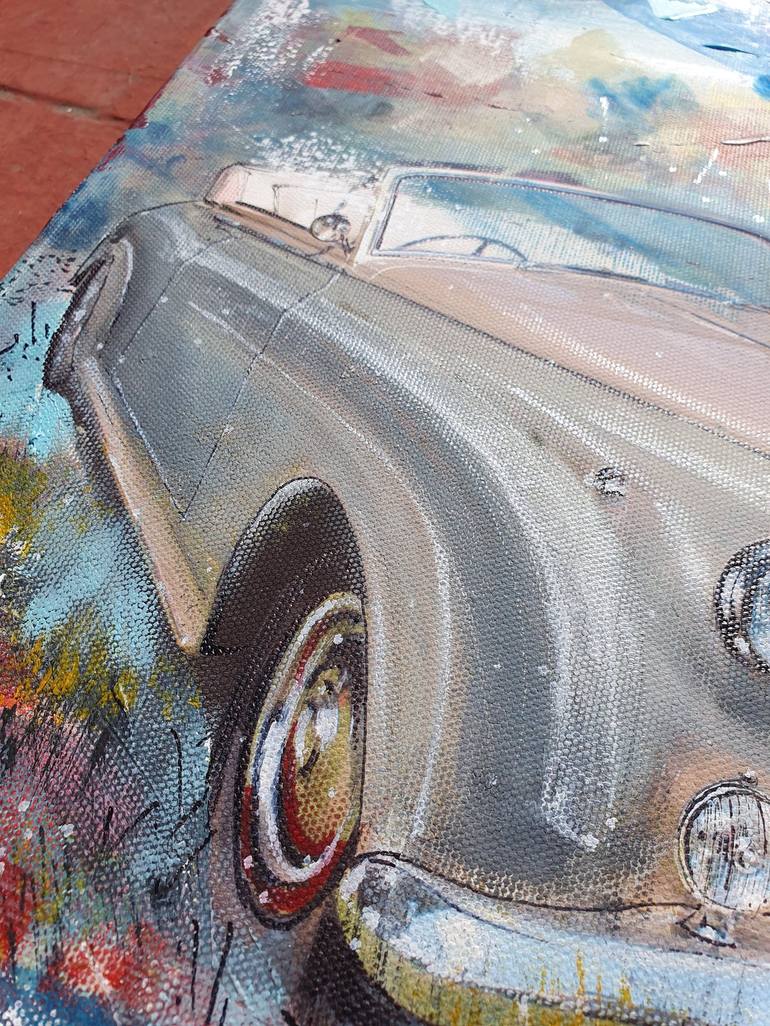 Original Abstract Car Mixed Media by Daniel Zlota