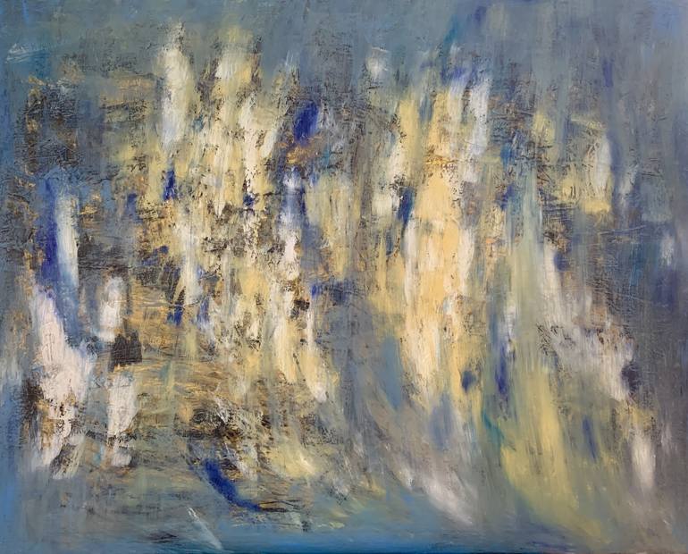 Yellow and Blue Painting by Anna Linné Saatchi Art