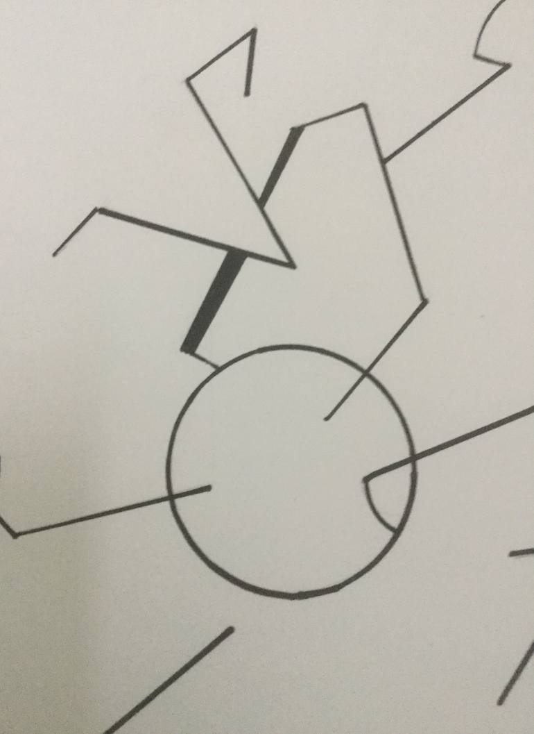 Original Abstract Calligraphy Drawing by Rehna Ruksana