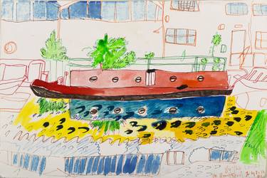 Original Contemporary Boat Paintings by Kirstine Chaffey