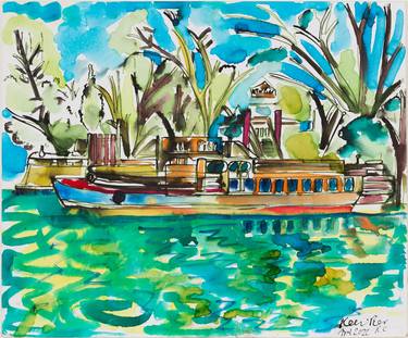 Print of Impressionism Boat Paintings by Kirstine Chaffey