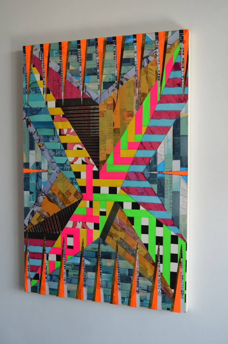 Original Cubism Abstract Collage by Albert Halimi Pipitone