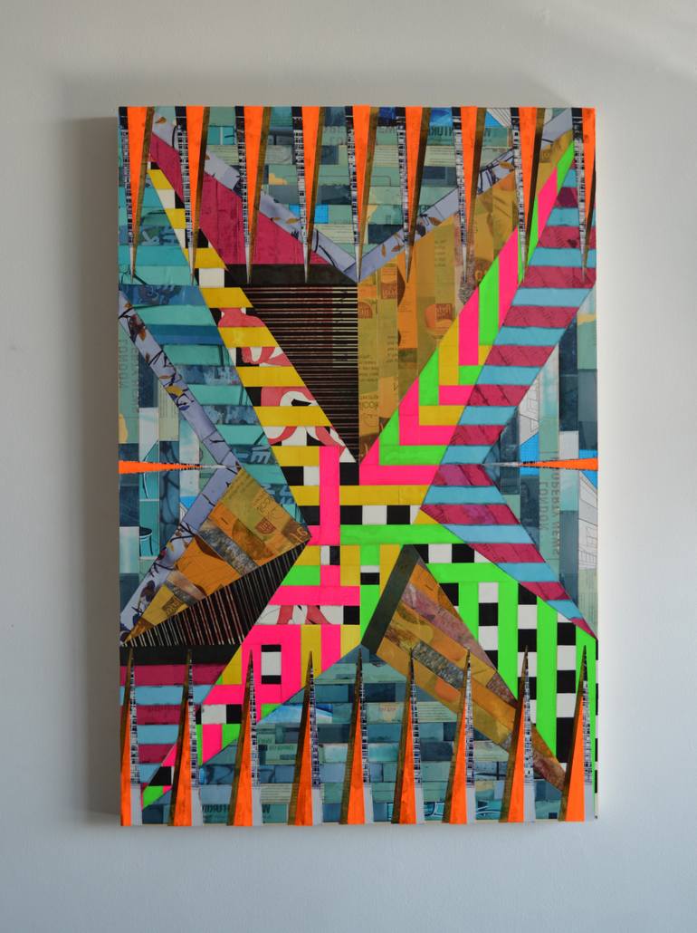 Original Cubism Abstract Collage by Albert Halimi Pipitone
