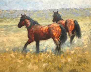 Original Impressionism Horse Paintings by R K Jolley