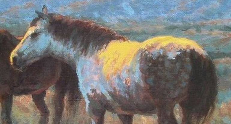 Original Impressionism Horse Painting by R K Jolley