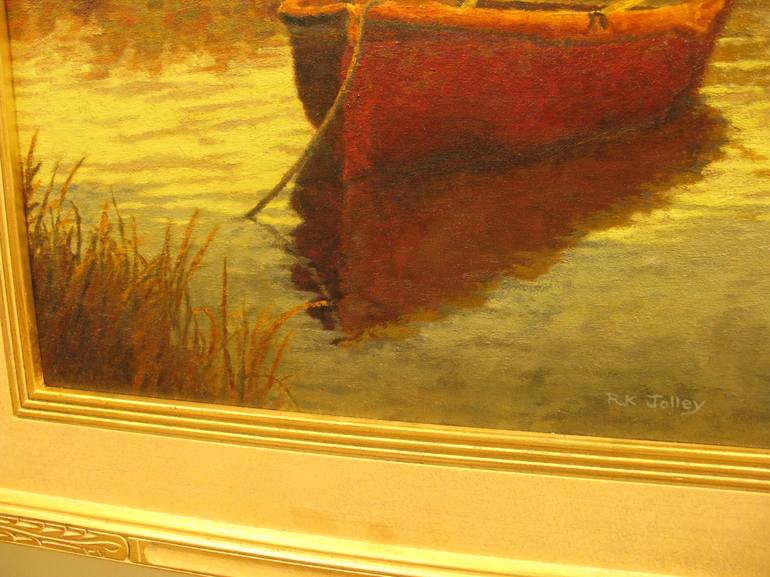 Original Fine Art Boat Painting by R K Jolley