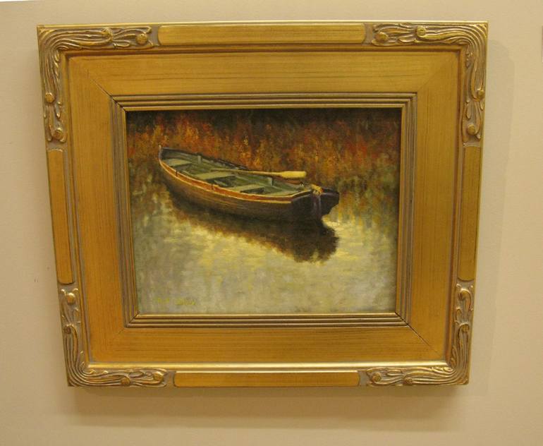 Original Impressionism Boat Painting by R K Jolley